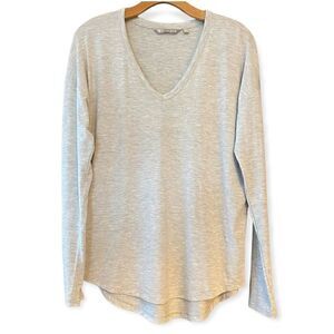 Athleta S Heathered Gray Slouchy Relaxed Jersey Soft Long Sleeve T-Shirt